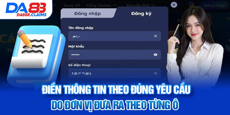 Điền thông tin theo đúng yêu cầu do đơn vị đưa ra theo từng ô